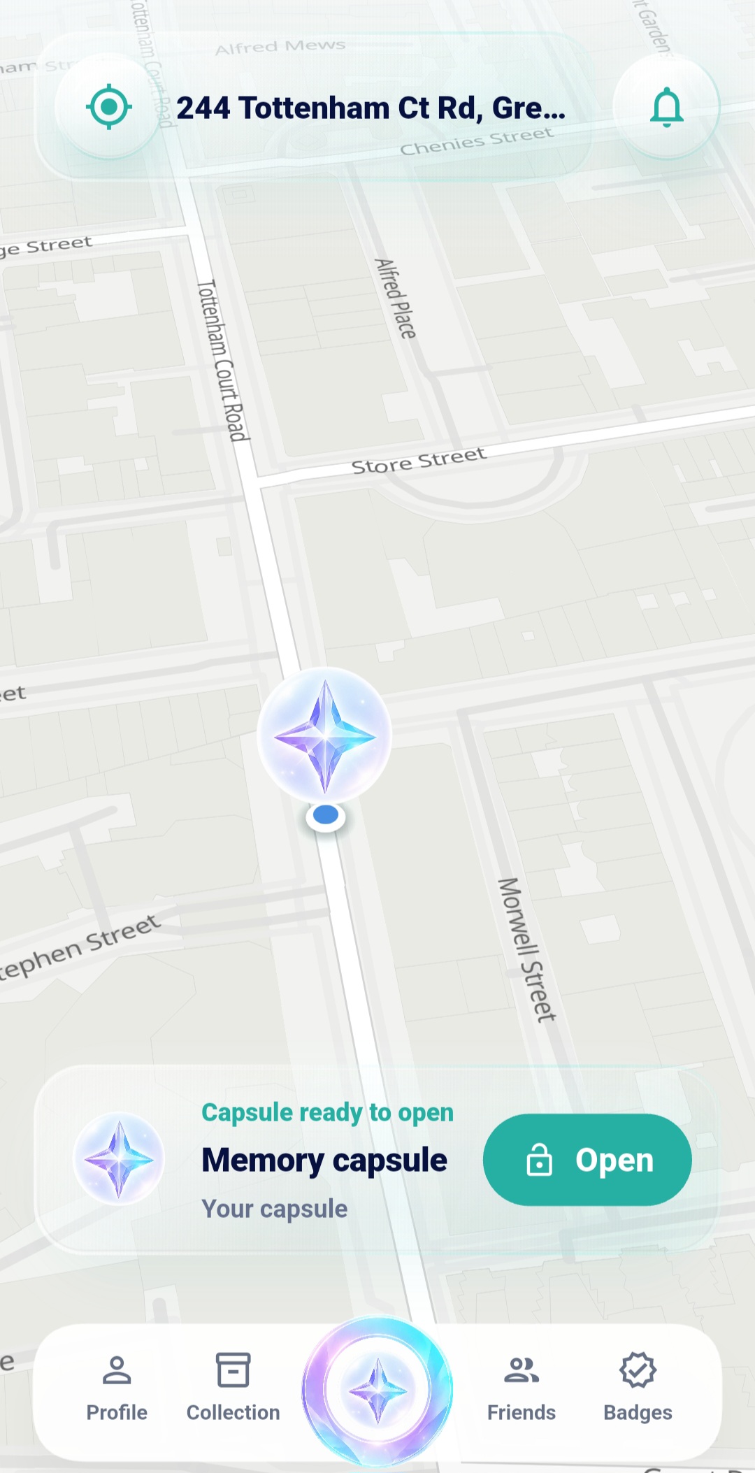 Carte Capsule avec une capsule prête à ouvrir